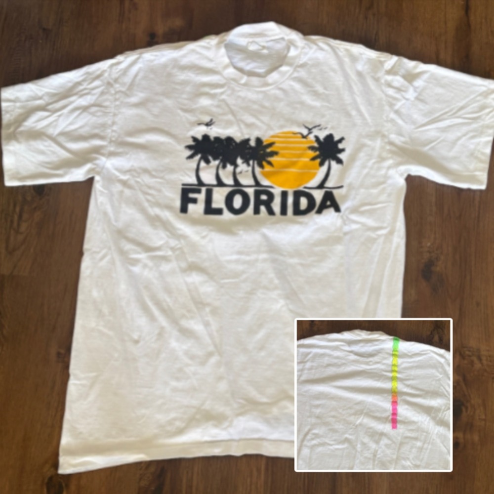 Vintage Florida Novelty Rat Tail Souvenir Large T-Shirt Single Stitch Redneck